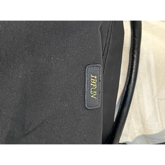 IBFun Black Canvas Faux Leather Tote Bag  20"x12"x10" - Picture 3 of 8